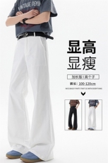美式高街弯刀裤微喇裤子男款190cm115高个子加长直筒西裤KZ060P50，男装休闲裤，电商B312