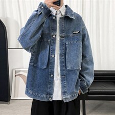 21秋装牛仔夹克机能 超火外套韩版潮流工装 牛仔衣 A071-303-P80图片