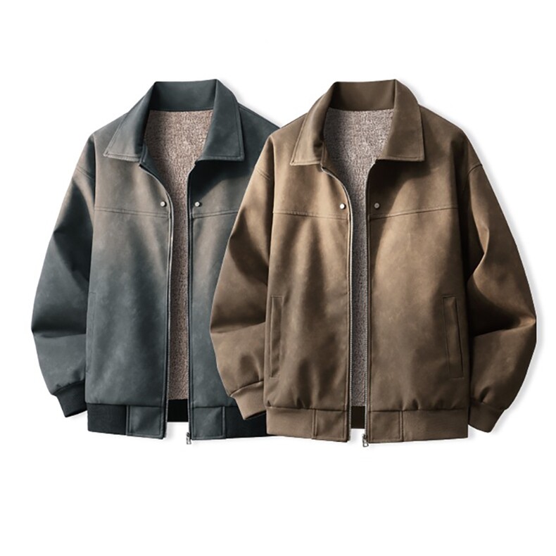 3D图皮夹克外套秋冬加绒复古百搭机车服皮衣A025-HY1739-P95,男装夹克,电商A025