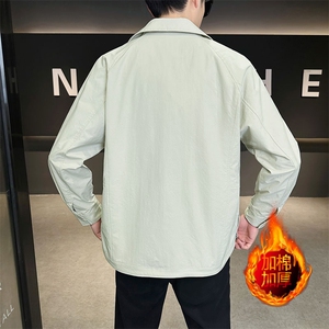 加棉加厚休闲翻领百搭潮流男士夹克外套棉服NM831-P95图片