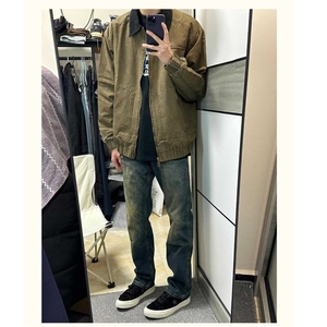 青少年宽松直筒长裤常规纽扣水洗中腰腰带日常抗菌潮阔腿裤图片