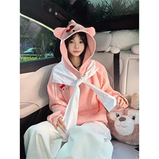 甜美可爱小猫刺绣连帽卫衣女2025秋季新款披肩设计感帽衫，男装卫衣，星座506A