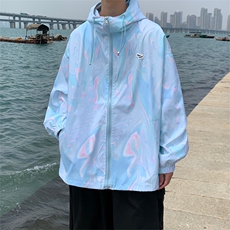 新款防晒服宽松纯色夹克风衣户外透气薄防晒衣外套现货W784-P38，男装衬衫，星座512-2