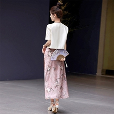 2024夏装新款时尚潮流简约气质优雅G风新中式两件套套装，女装套装/套裙，芭米依尚