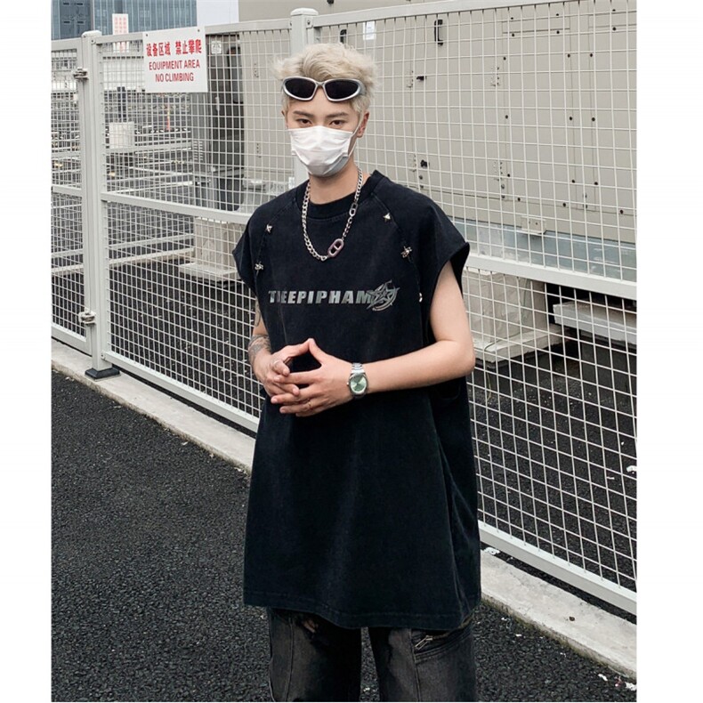 洗水做旧无袖T恤美式夏季坎肩男装背心/马甲XZ514-2-202435-P58,男装背心/马甲,星座514-2(原B239)