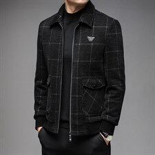 新款夹克男士商务休闲宽松男装时尚潮流百搭纯色上衣免烫帅气外套，男装夹克，电商B212（原钱塘6029）