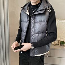 短款连帽羽绒马甲男日系面包服保暖外套马甲背心M508-P120，男装背心/马甲，电商A237