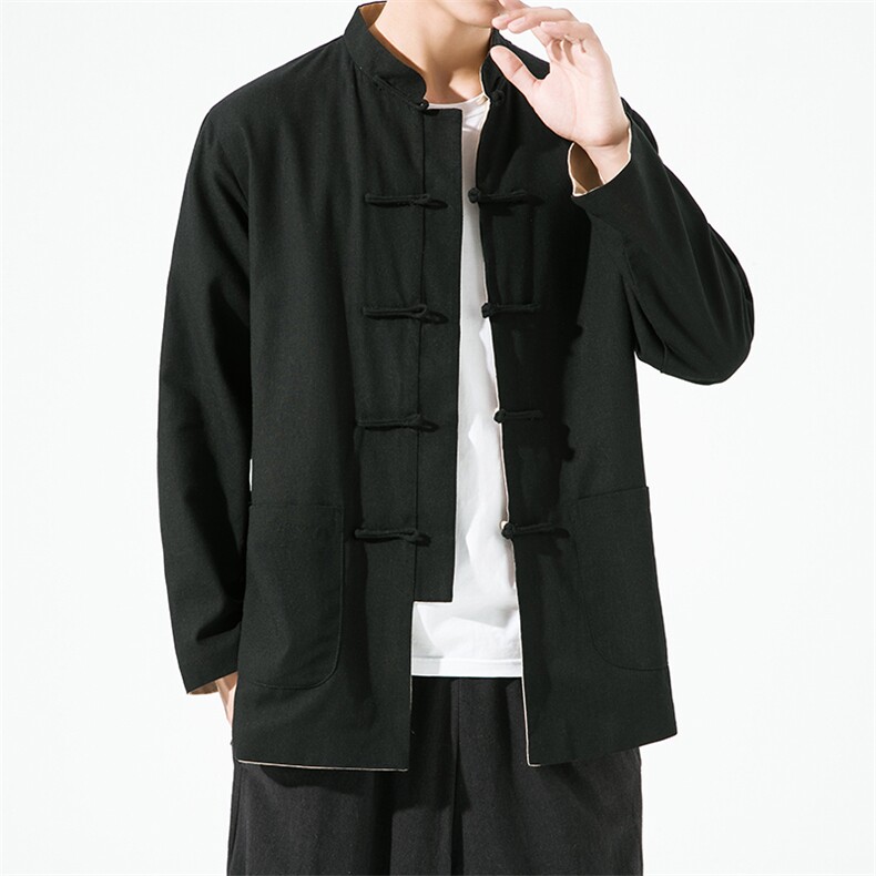 22973^克复古上衣服风盘扣唐装改良汉服宽松居士服禅服茶服,男装夹克,钱塘777(原3023)
