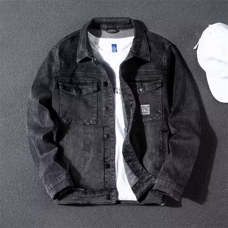 1506A/GG040/P44工装上衣服褂秋冬季潮牌黑色夹克图片