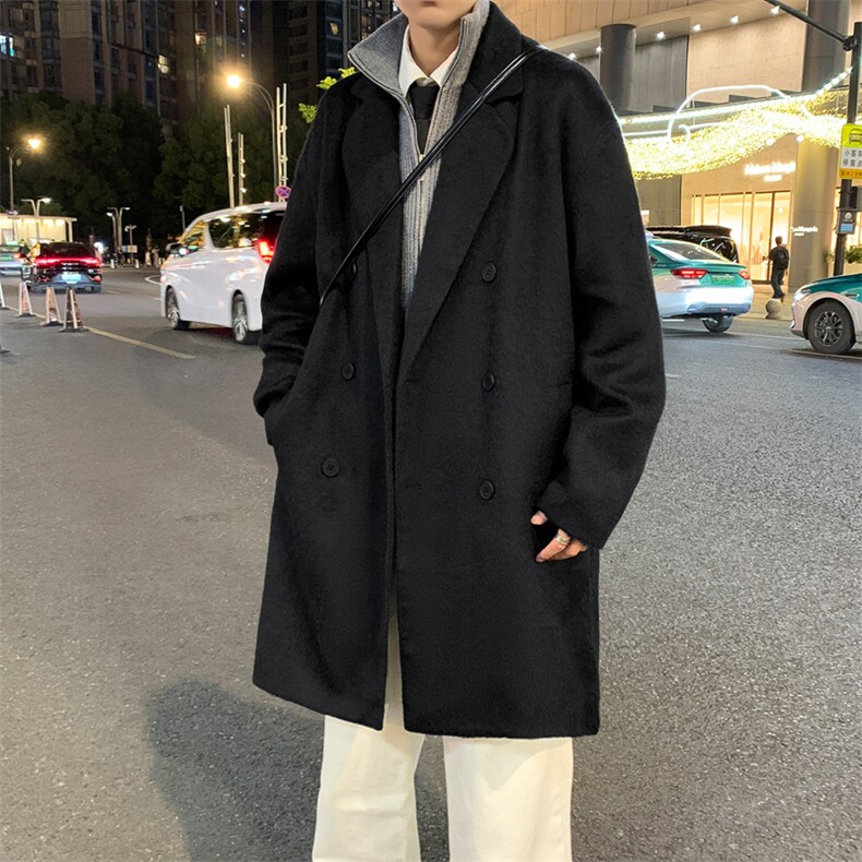 高档男毛呢大衣双排扣羊毛呢子风衣长款西装外套男JK02566-P115,男装风衣,星座308B-2
