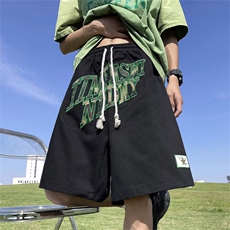 高街美式短裤男夏季潮牌运动球裤宽松休闲裤篮球五分裤D9034-P38，男装牛仔裤，星座1008-1
