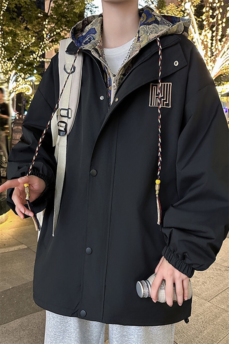 春秋季潮风假两件外套男新款美式夹克XZ102B-1-JK9903P90,男装夹克,星座102B-1