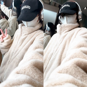 冬季新款仿兔毛棉衣日系休闲宽松立领保暖棉服 D2660-TP60128图片