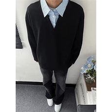 春季假两件叠穿卫衣宽松慵懒风显高套头上衣文艺潮流原宿T320，男装卫衣，星座1116A（原606A-3）