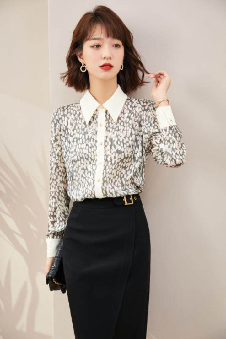 2021秋季新品撞色系衬衫，女装衬衫，秋子丰色(1F)
