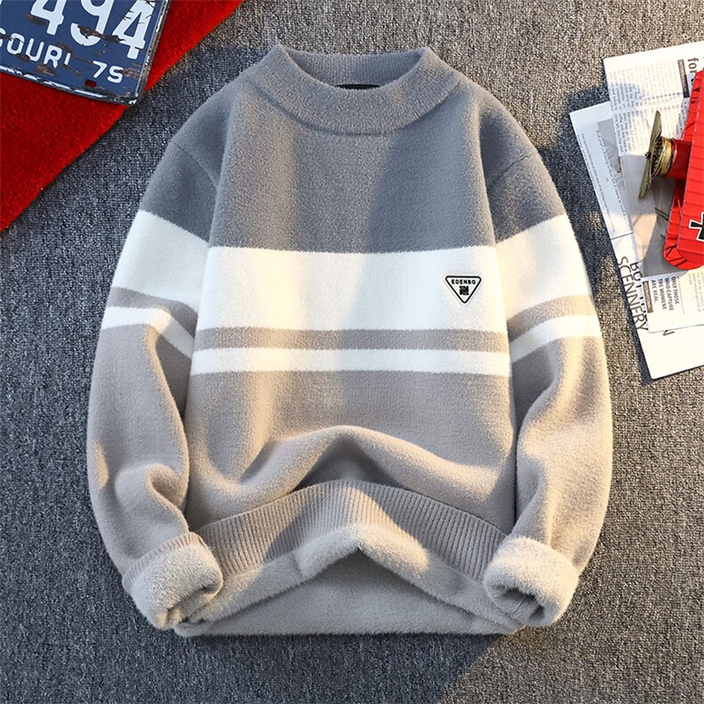 【抖音得物】2025秋季时尚毛衣针织衫男士圆领宽松长袖，男装针织衫/毛衣，电商A113