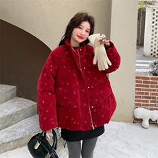 大货(定制面料)丝绒洒金冬季新款加厚羽绒服女A910P310K458，女装羽绒服，2C268