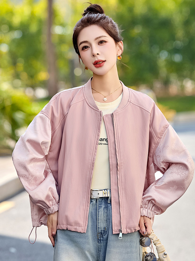 新中式超火皮衣外套女2025春季新款宽松大码机车服夹克现货！现货,女装皮衣,一安秀