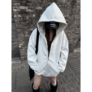抖音得物高品质二开350克秋冬双头双拉链卫衣开衫外套W74图片