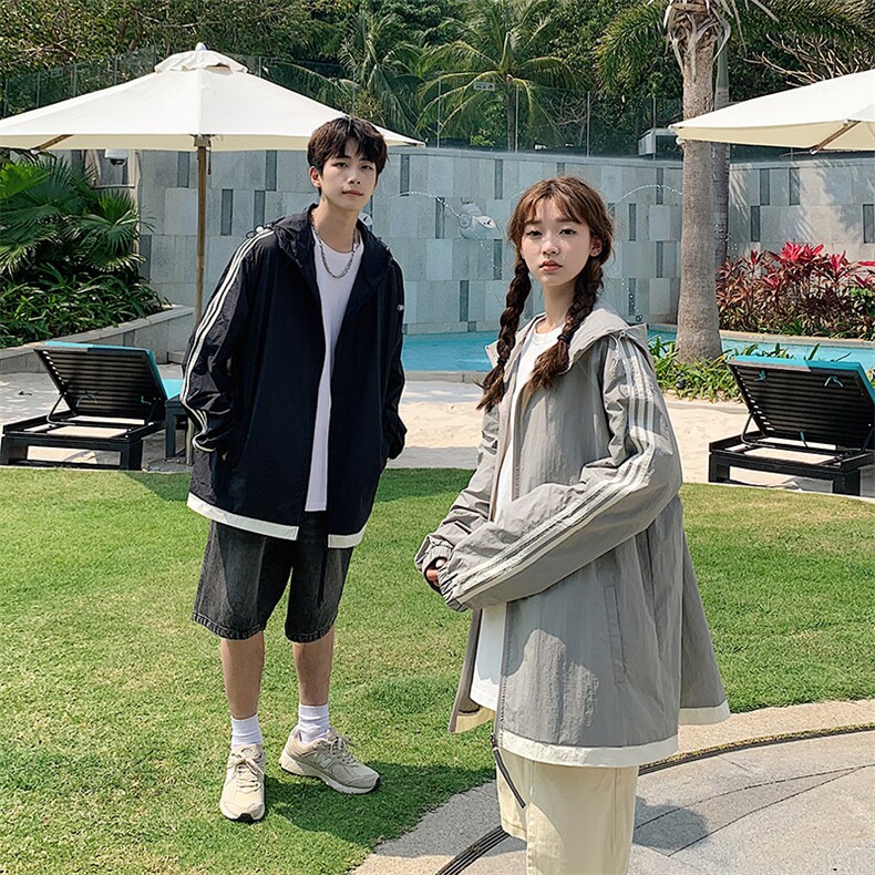 防晒指数50+薄款宽松大码港风防晒衣夹克皮肤衣F706P55,男装防晒衣,星座1204-3