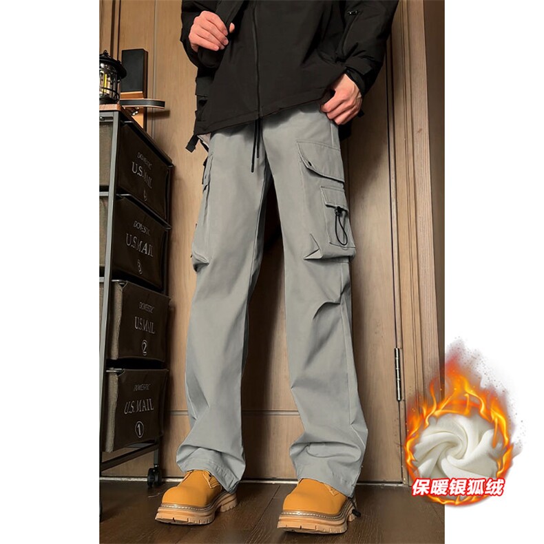加厚银狐绒美式工装裤男户外机能防水伞兵裤K1317J加绒-特P45控88,男装工装外套,电商A001