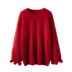 女士秋冬羊绒衫羊绒圆领休闲时尚，女装羊绒衫，绒知纯羊绒
