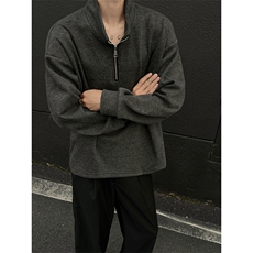 DD1015-P45加绒P50糯米面料叠穿搭配好衣长袖T恤男内搭卫衣，男装T恤，电商A059