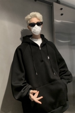 主推秋装重磅半拉链连帽中性情侣卫衣潮牌上衣外套男女G1097P68，女装短外套，电商A339