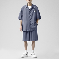 高级感炸街男士套装夏季英伦雅痞轻熟风男装TZ005-特批-60，男装休闲套装，星座718-1