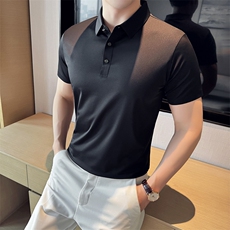 2024夏季新款冰丝无痕宽松翻领POLO衫男57713-p50，男装Polo衫，电商D303