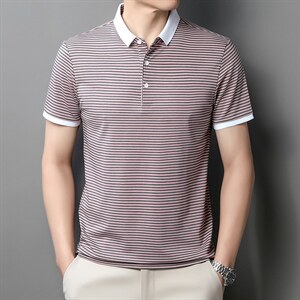 青年夏季2022无缝男士短袖POLO衫透气时髦商务潮流半袖上衣P50图片