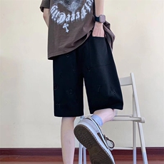 高质量青少年短裤2024新款夏季休闲宽松中五分裤D03-2/P50，男装牛仔裤，星座506