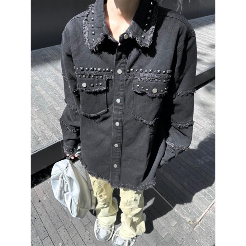 【有货】cleanfit毛边牛仔外套男款美式高街工装夹克CT01LL-P65,男装夹克,星座1007（原301D）