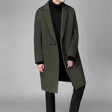 冬装纯色中长款毛呢大衣男加棉宽松风衣外套限价188元*FK11-P155，男装毛呢大衣，四季星座713