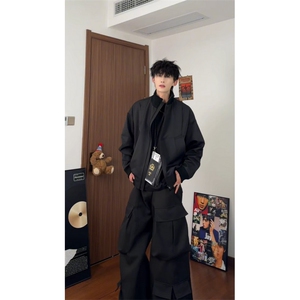 美式飞行服立领夹克男款痞帅短款外套棒球服潮504-W680-特P60控98图片
