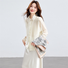 在仓~人丝衬衫马夹两件套2026年春夏薄款舒适防晒上衣套装可拆分，女装短外套，新依时派