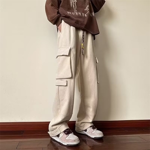 灯芯绒休闲裤男士韩版潮流大口袋帅气2024秋冬ins长裤K5783-P43图片