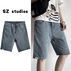 夏季新款五分裤韩版直筒沙滩中裤男宽松牛仔短裤潮z21-507，男装牛仔裤，星座1008