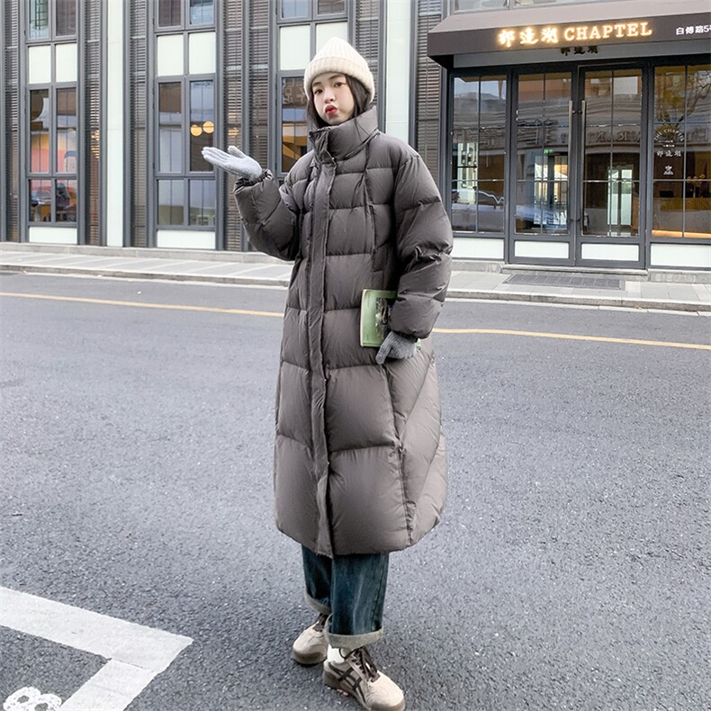 现货（只上灰色）-新标90白鸭绒中长款羽绒服-618-P395-K598,女装羽绒服,2B076