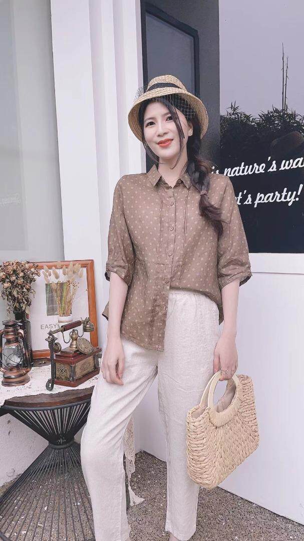 纯苎连衣裙小衫裤子裙子衬衣 时尚风 风淑女风休闲风，女装连衣裙，川哲
