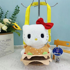 亮亮毛绒玩具 汉堡凯特猫斜挎包