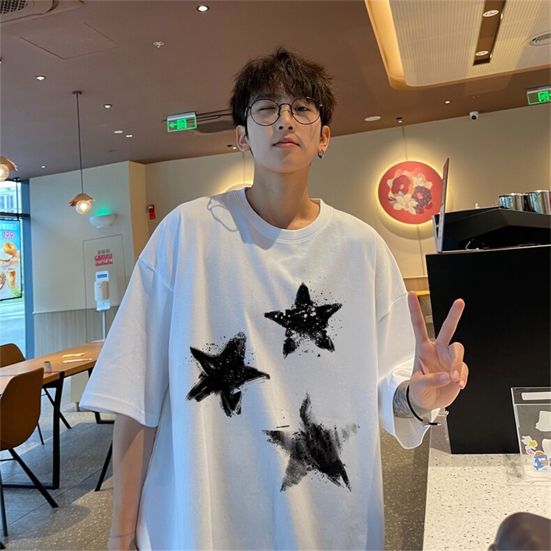 220g纯棉美式夏季短袖t恤男DT421-特批19控38,男装T恤,电商B370