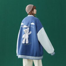 中性风2022秋季新款拼色港风潮牌印花棒球服夹克外套G94p65-控78，男装夹克，A247A