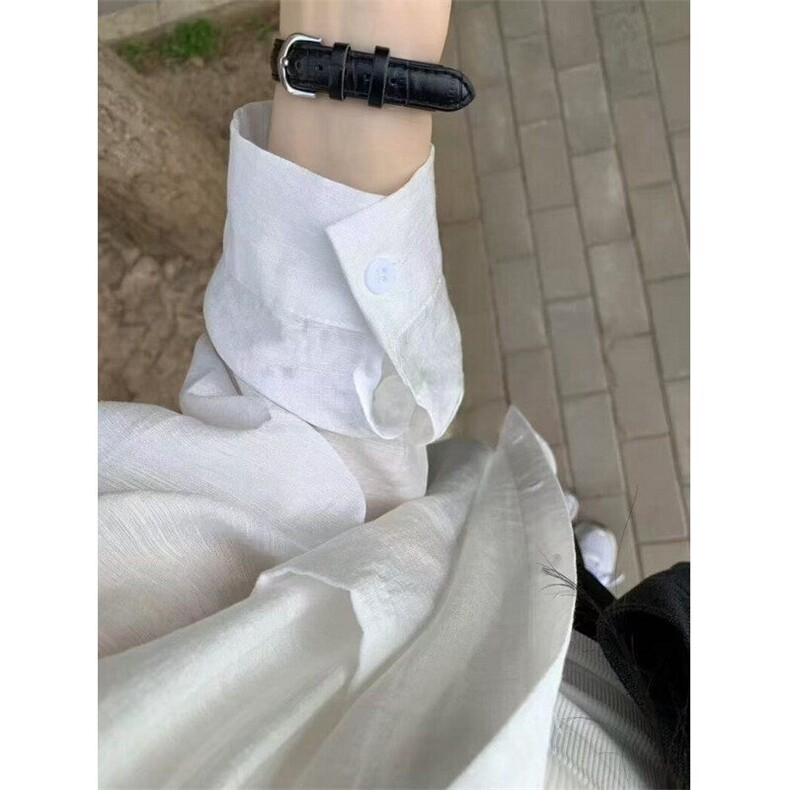 蓝灰色亚麻防晒衬衫外套女夏季薄款宽松休闲长袖衬衣CA315，男装防晒衣，星座1116A（原606A-3）