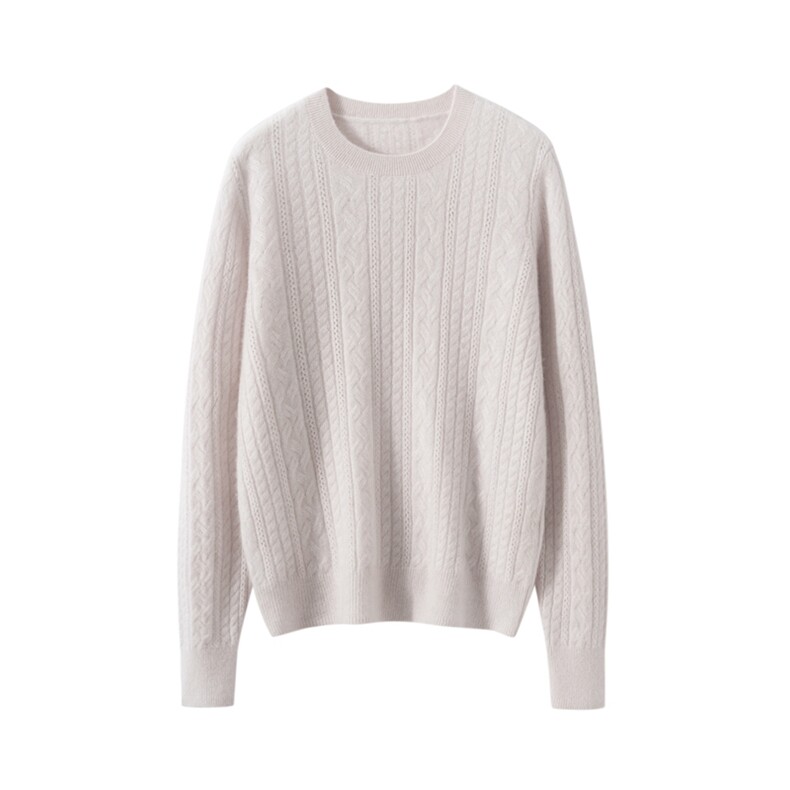 2025秋冬新款羊绒衫女100%纯山羊绒圆领保暖百搭针织套衫休闲毛衣，女装羊绒衫，戎美山