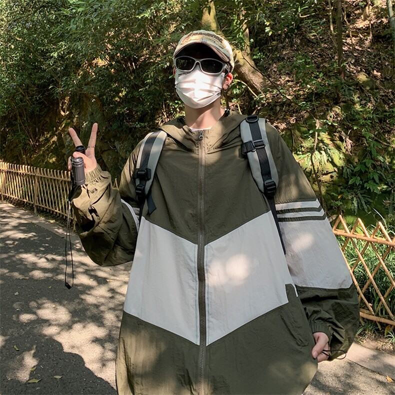 防晒衣男韩版潮流拼色帅气2023夏季新款ins宽松薄款外套W4868-P40,男装防晒衣,星座412-3