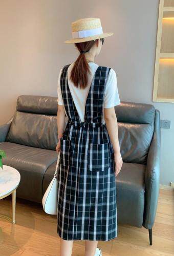 格子两件套连衣裙，女装连衣裙，维多利亚