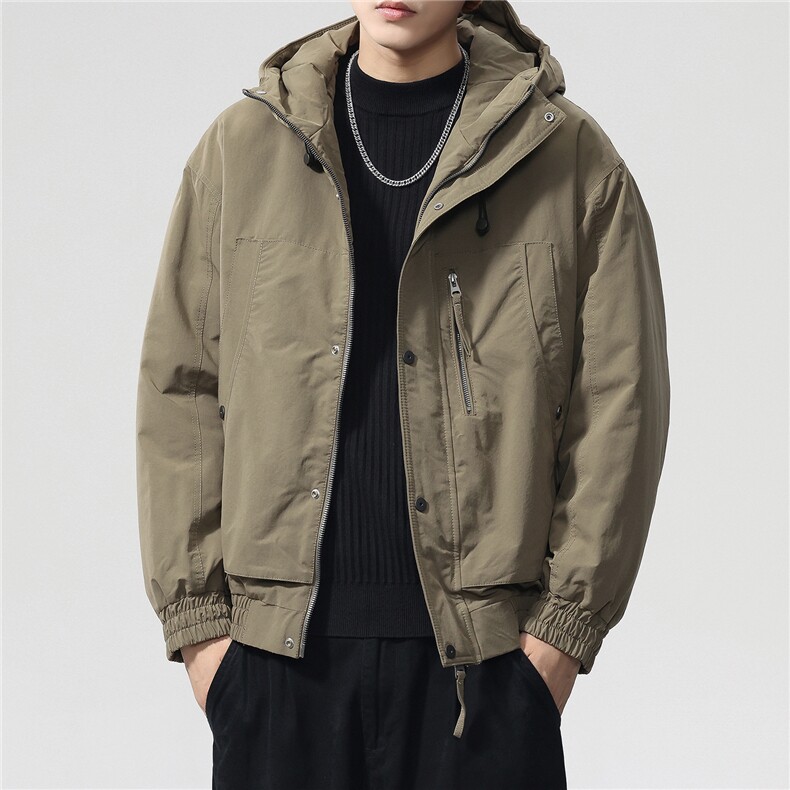 夹棉2025秋冬新款连帽工装夹克男女户外登山服棉服,男装棉衣,电商D215