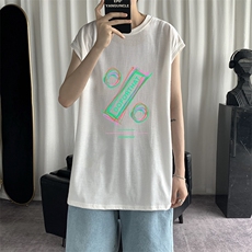 BX25171-P25纯棉汗背心男士大码宽松汗衫男无袖t恤男港风，男装T恤，电商A040