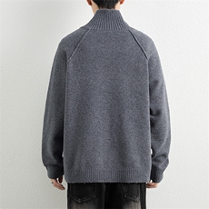 25881-P68秋季时尚立领毛衣开衫男男针织衫纯色立领夹克外套，男装夹克，电商D310B
